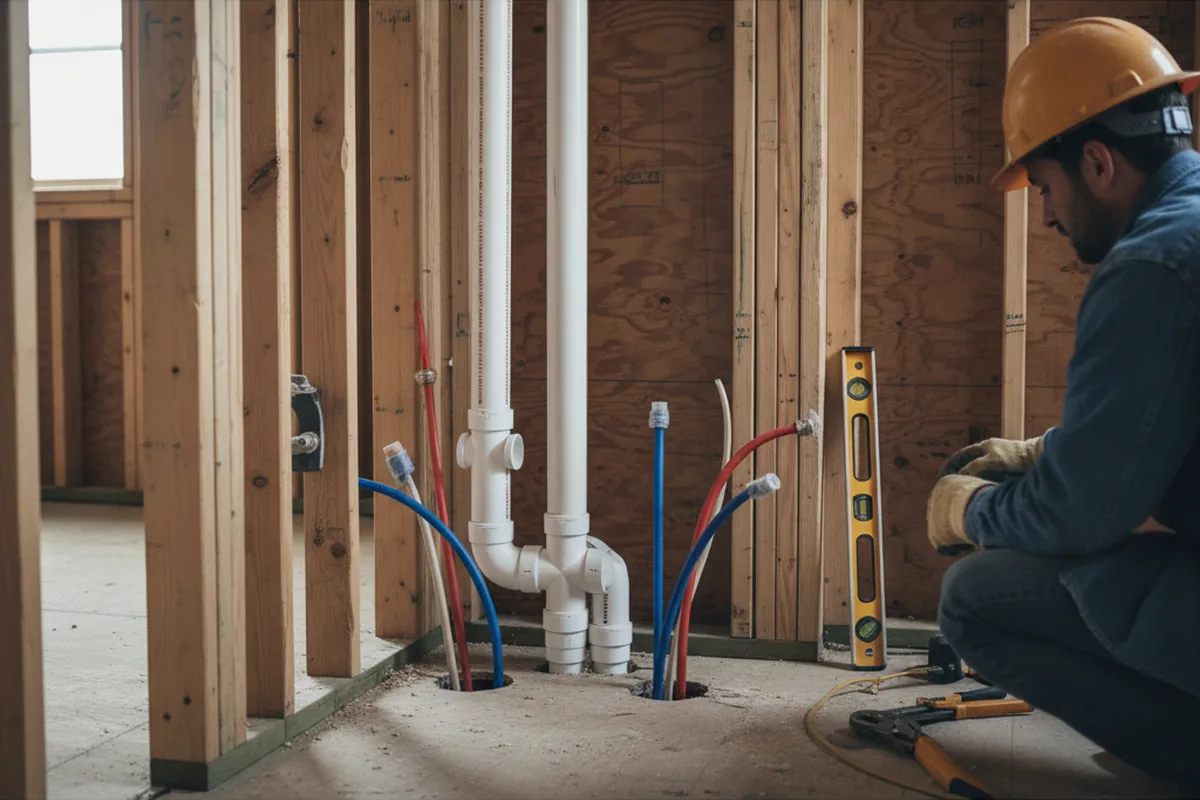 Drain and supply rough-in during Garbage Disposal Repair in Old Fort